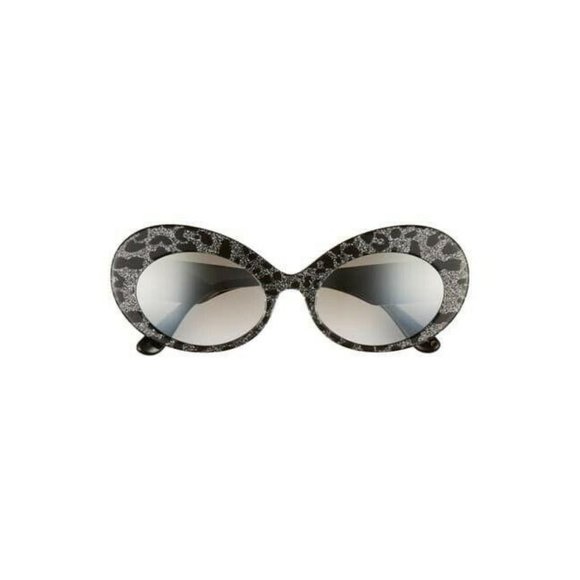 Dolce & Gabbana Oval Cat Eye Sunglasses Leopard